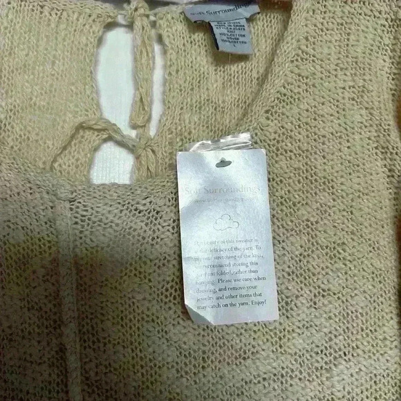 Soft Surroundings Knit Tunic Sweater Womens Size L, Cream NWT Short Sleeve - Picture 3 of 6